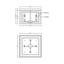 Load image into Gallery viewer, FM1077 Flush Mount Ceiling Light - line drawing.

