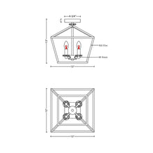 Load image into Gallery viewer, FM1103 Flush Mount Ceiling Light - line drawing.
