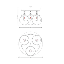 Load image into Gallery viewer, FM1116 Flush Mount Ceiling Light - line drawing.
