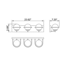 Load image into Gallery viewer, VL1002 LED Vanity Wall Light - line drawing.
