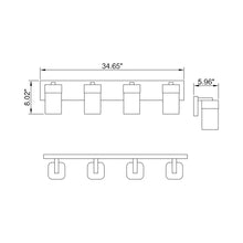 Load image into Gallery viewer, VL135 Vanity Wall Light - line drawing.
