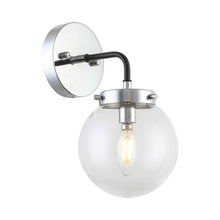 Load image into Gallery viewer, WS1718 Bath Wall Light in Chrome/Black/Clear Glass.
