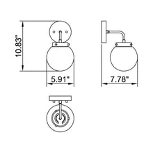 Load image into Gallery viewer, WS1718 Bath Wall Light - line drawing.
