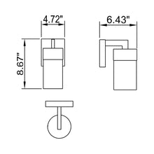 Load image into Gallery viewer, WS705 Bath Wall Light - line drawing.
