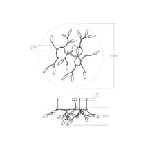 Load image into Gallery viewer, Vines™ LED Semi Flush Mount Ceiling Light - line drawing.
