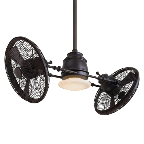Vintage Gyro LED Ceiling Fan in Kocoa.