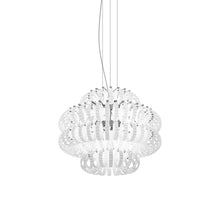 Load image into Gallery viewer, Ecos Chandelier in Glossy Chrome/White Striped (Small).
