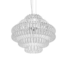 Load image into Gallery viewer, Ecos Chandelier in Glossy Chrome/White Striped (Large).
