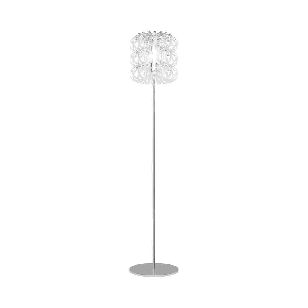 Ecos Floor Lamp in Glossy Chrome/Crystal Striped.