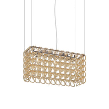 Load image into Gallery viewer, Giogali Rectangular Pendant Light in Crystal Amber/Glossy Chrome (Small).
