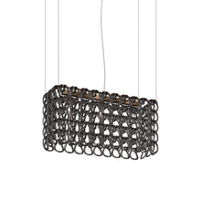 Load image into Gallery viewer, Giogali Rectangular Pendant Light in Crystal Black Nickel/Matt Bronze (Small).
