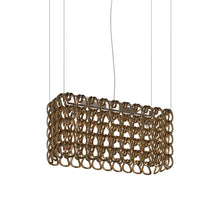 Load image into Gallery viewer, Giogali Rectangular Pendant Light in Crystal Gold/Glossy Chrome (Small).
