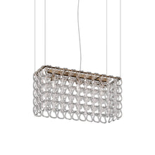 Load image into Gallery viewer, Giogali Rectangular Pendant Light in Crystal Transparent/Matt Bronze (Small).
