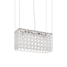 Load image into Gallery viewer, Giogali Rectangular Pendant Light in White/Glossy Chrome (Small).
