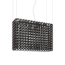 Load image into Gallery viewer, Giogali Rectangular Pendant Light in Black/Glossy Chrome (Large).

