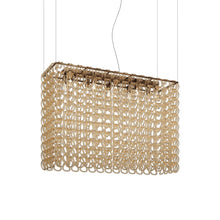 Load image into Gallery viewer, Giogali Rectangular Pendant Light in Crystal Amber/Matt Bronze (Large).
