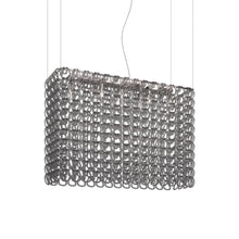 Load image into Gallery viewer, Giogali Rectangular Pendant Light in Crystal Smoky/Glossy Chrome (Large).
