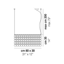 Load image into Gallery viewer, Giogali Rectangular Pendant Light - line drawing.
