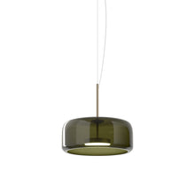 Load image into Gallery viewer, Jube 1G LED Pendant Light in Matt Steel/Old Green Transparent.
