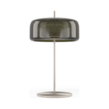 Load image into Gallery viewer, Jube G LED Table Lamp in Matt Steel/Old Green Transparent.
