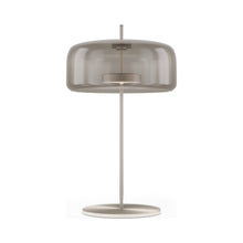 Load image into Gallery viewer, Jube G LED Table Lamp in Matt Steel/Smoky Transparent.
