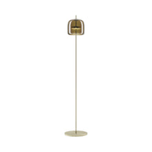 Load image into Gallery viewer, Jube LED Floor Lamp in Matt Gold/Burned Earth Transparent.
