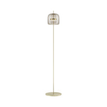 Load image into Gallery viewer, Jube LED Floor Lamp in Matt Gold/Smoky Transparent.
