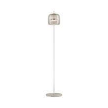 Load image into Gallery viewer, Jube LED Floor Lamp in Matt Steel/Smoky Transparent.
