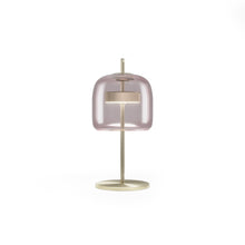Load image into Gallery viewer, Jube LED Table Lamp in Light Amethyst Transparent/Matt Gold (Small).
