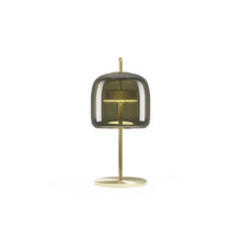 Load image into Gallery viewer, Jube LED Table Lamp in Old Green Transparent/Matt Gold (Small).
