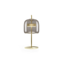 Load image into Gallery viewer, Jube LED Table Lamp in Smoky Transparent/Matt Gold (Small).
