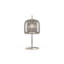 Load image into Gallery viewer, Jube LED Table Lamp in Smoky Transparent/Matt Steel (Small).
