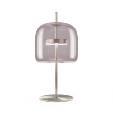Load image into Gallery viewer, Jube LED Table Lamp in Light Amethyst Transparent/Matt Steel (Medium).
