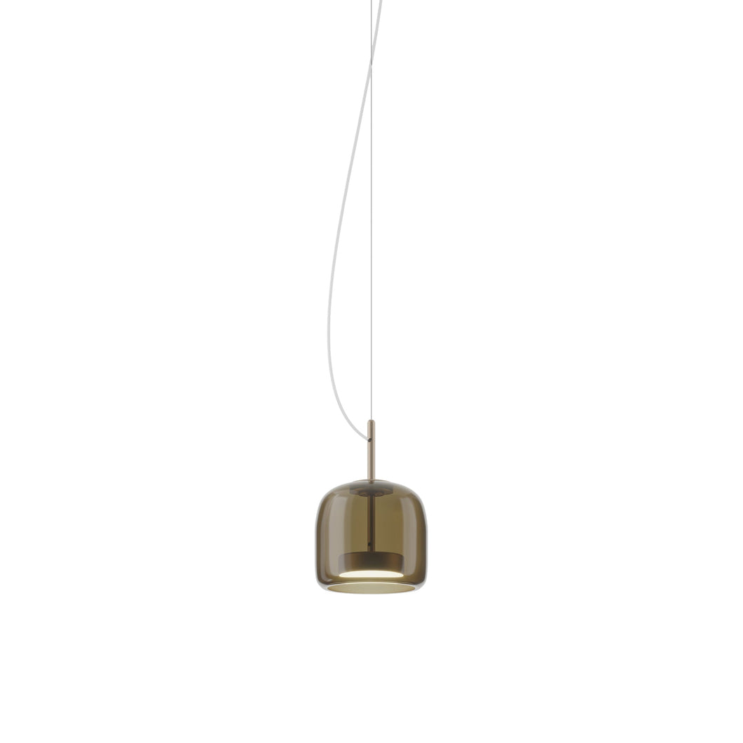 Jube S LED Pendant Light in Matt Gold/Burned Earth Transparent.