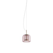 Load image into Gallery viewer, Jube S LED Pendant Light in Matt Gold/Light Amethyst Transparent.
