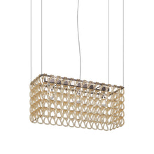 Load image into Gallery viewer, Minigiogali Rectangular Pendant Light in Crystal Amber/Glossy Chrome.
