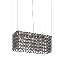 Load image into Gallery viewer, Minigiogali Rectangular Pendant Light in Crystal Black Nickel/Glossy Chrome.
