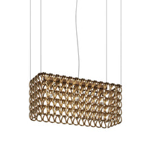 Load image into Gallery viewer, Minigiogali Rectangular Pendant Light in Crystal Gold/Matt Bronze.
