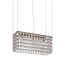 Load image into Gallery viewer, Minigiogali Rectangular Pendant Light in Crystal Silver/Matt Bronze.
