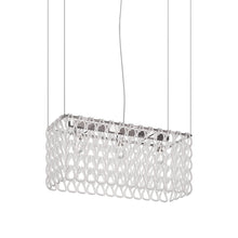 Load image into Gallery viewer, Minigiogali Rectangular Pendant Light in White/Glossy Chrome.
