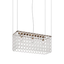 Load image into Gallery viewer, Minigiogali Rectangular Pendant Light in White/Matt Bronze.
