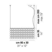 Load image into Gallery viewer, Minigiogali Rectangular Pendant Light - line drawing.
