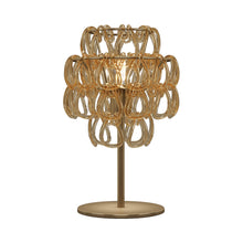 Load image into Gallery viewer, Minigiogali Table Lamp in Crystal Amber/Matt Bronze.
