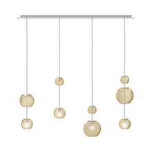 Load image into Gallery viewer, Oto Linear Pendant Light in Mirrored Steel/Amber Striped.
