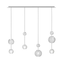 Load image into Gallery viewer, Oto Linear Pendant Light in Mirrored Steel/Crystal Striped.
