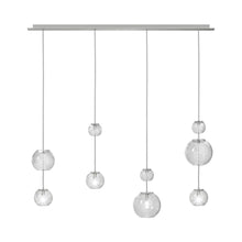 Load image into Gallery viewer, Oto Linear Pendant Light in Satin Nickel/Crystal Striped.
