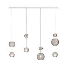 Load image into Gallery viewer, Oto Linear Pendant Light in Glossy White/Smoky Striped.
