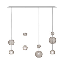 Load image into Gallery viewer, Oto Linear Pendant Light in Mirrored Steel/Smoky Striped.
