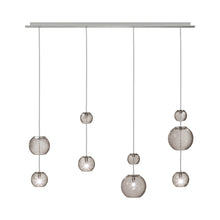 Load image into Gallery viewer, Oto Linear Pendant Light in Satin Nickel/Smoky Striped.
