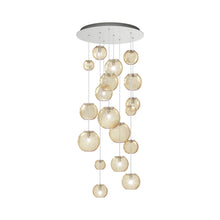 Load image into Gallery viewer, Oto Multi Light Pendant Light in Satin Nickel/Amber Striped (9-Bulb).
